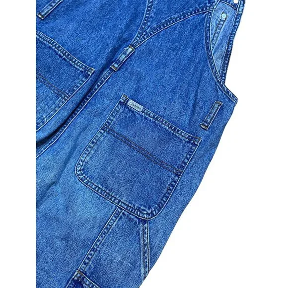 Reformation Repurposed Vintage Calvin Klein Distressed Blue Denim Overalls Women - Picture 7 of 9